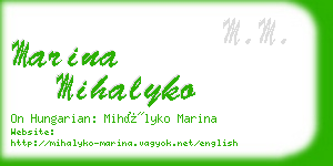 marina mihalyko business card